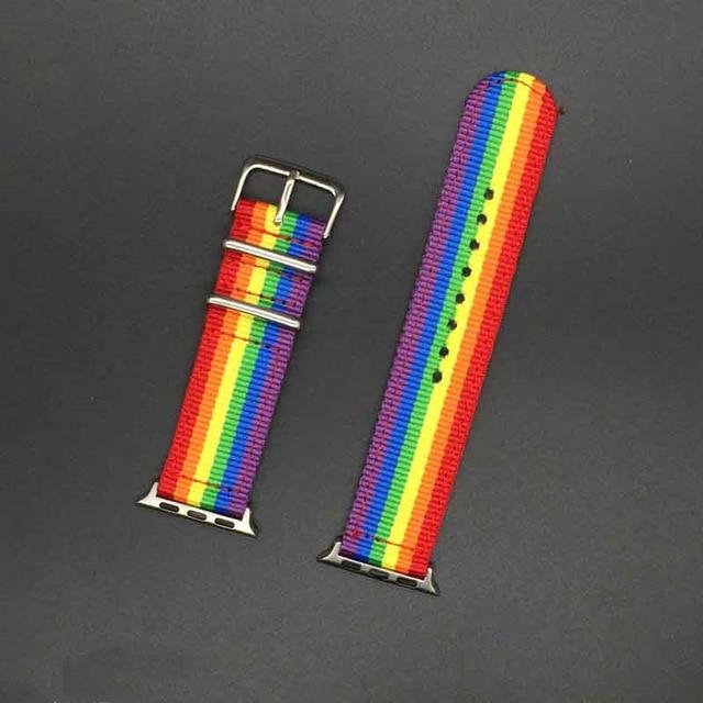 Watchbands Rainbow B1 / For 38mm - 40mm Nylon strap For apple watch band 44 mm 30mm iwatch band 38mm 42mm rainbow Sport bracelet for apple watch series5 4 3 Accessories|Watchbands|