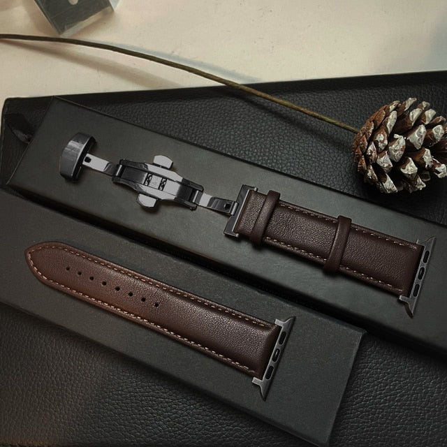 Genuine Leather Watchband Apple Watchs 44 | Leather Band Apple Watch Ultra - Genuine