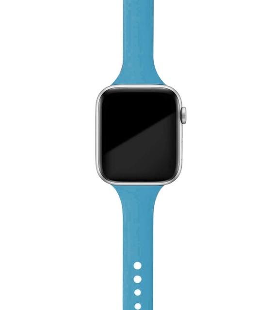 Watchbands Denim Blue / 38mm or 40mm Slim strap for Apple watch band 38mm 44mm soft Sport Silicone wrsit women belt bracelet iWatch series 6 3 4 5 SE 40mm 42mm|Watchbands