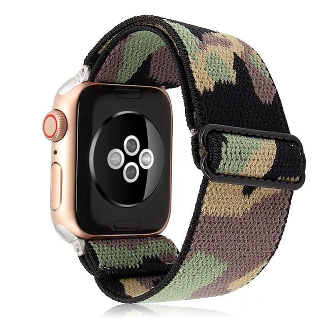 Watchbands Camouflag / 38mm or 40mm Elastic Nylon watch band Loop Strap for apple watch 40mm 44mm 6 5 Sport wristband for iwatch 6 5 4 3 38mm 42mm Replacement band|Watchbands|