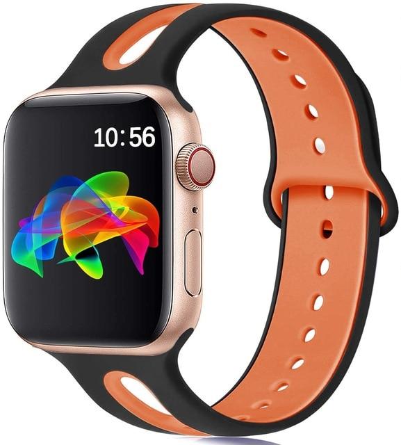 Bracelet, silicone orange pour Apple Watch –