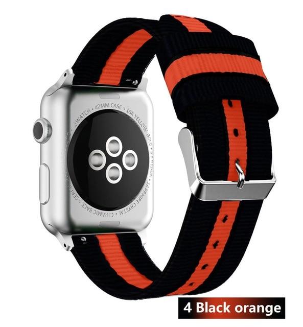 Watchbands Black orange / 38mm or 40mm Nylon strap for Apple watch band 44mm 40mm iWatch band 42mm 38mm Stripe belt watchband bracelet apple watch series 3 4 5 se 6|band for apple watch|nylon strap watch bandswatch band