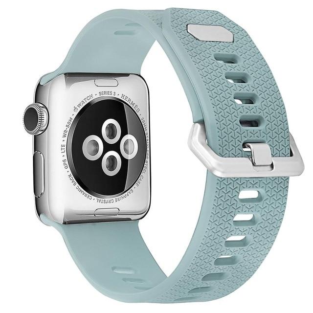 Watchbands Turquoise / 38mm or 40mm rubber Band strap for Apple Watch bands 4 5 40mm 44mm Soft Silicone Sport Breathable Strap for iWatch Series 5 4 3 2 1 38MM 42MM|Watchbands|