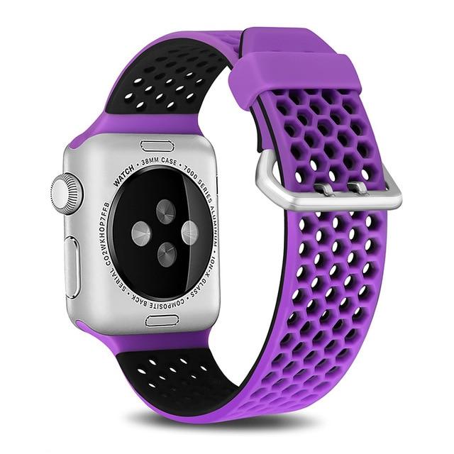 Watchbands black purple / 38 or 40 mm Summer Sport Silicon bands for apple watch 5 4 38 42mm replacement strap for iWatch 4 3 2 40 44mm for apple watch bracelet|Watchbands|