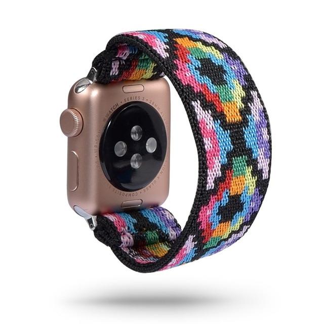 Watchbands boho multicolor / 38MM or 40MM SM Women Scrunchie Elastic Watch Band for Apple Watch 5 4 Band 38mm/40mm 42mm/44mm Casual Women Girls Strap Bracelet for iwatch 5 4|Watchbands