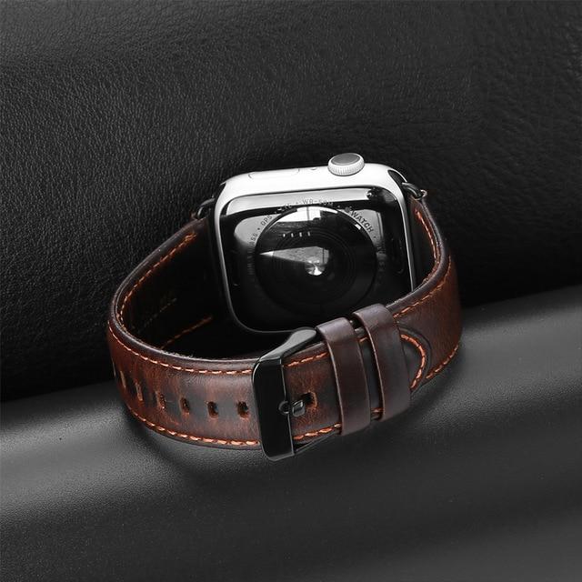 Watchbands Coffee / 44mm Strap for Apple watch band 42mm 38mm correa iwatch series 5 4 3 2 High quality leather strap 44mm 40mm Apple watch 4 Accessories|Watchbands|