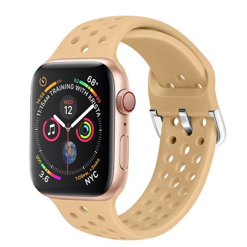 Watchbands Walnut color / For 38mm or 40mm Sport Silicone Band for Apple Watch Strap correa apple watch 42mm 38 mm iwatch band 44mm 40mm fashion bracelet watchband 5 4 3 2|Watchbands|