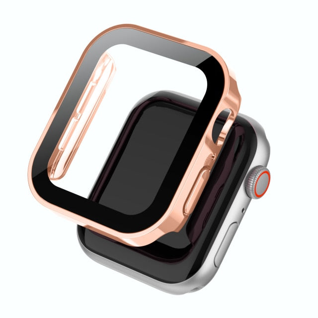 Waterproof Screen protector Bumper Frame matte hard Case for Apple watch 6/SE/5/4 cover Tempered glass film for iwatch 6 5 40 44| |