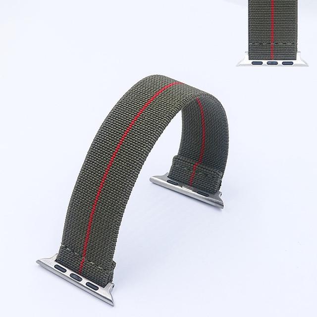 Watchbands green red / 38 or40mm / S-122mm band length Solo Watch Band for Apple Watch 6 5 4 SE 38mm 40mm Elastic Nylon Loop Strap 42mm 44mm for iwatch 6 5 4 3 Sport Watch Bracelet|Watchbands|