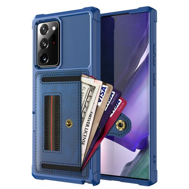 Phone Case & Covers Blue / for Note 20 for Samsung Galaxy Note 20 Ultra/Note 20 5G Wallet Flip Case, Protective PU Case with Kickstand Card Holder Wrist Cover Fundas|Phone Case & Covers|
