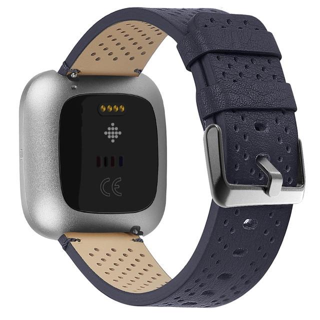 Smart Accessories Blue Fitbit Versa/2/lite 23mm Quality Replacement Luxury Leather Watch Strap Classic Wristband For Men Women Smartwatch Bracelet Watchband Unisex