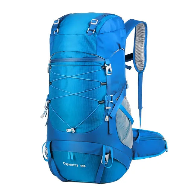 WESTTUNE 50L Hiking Backpack with Rain Cover Multifunctional Mountaineering Bag Outdoor Rucksack for Travel Trekking Camping