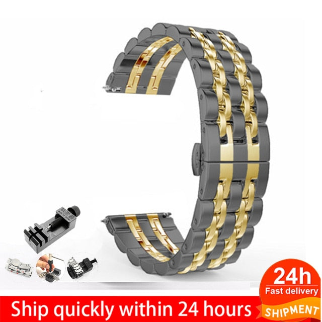 For Samsung Galaxy Watch 3 41 45mm 46mm 42mm for Gear S3 22mm 20mm Amazift Solid Metal Stainless Steel Strap Wristband Bracelet