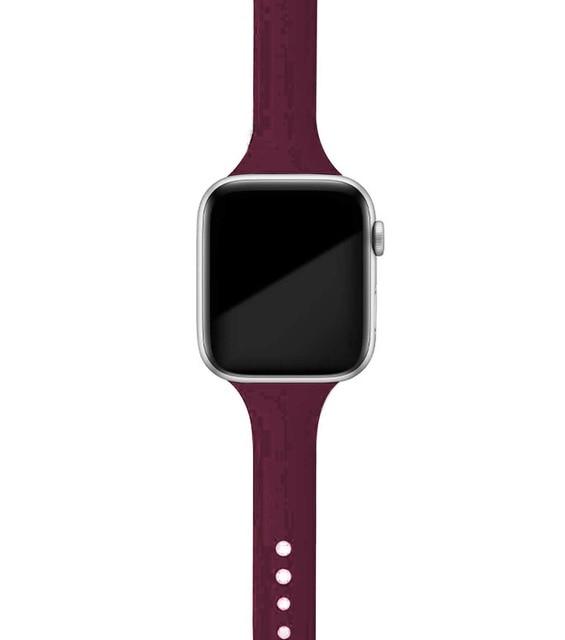 Watchbands wine red 32 / 38mm or 40mm Slim strap for Apple watch band 38mm 44mm soft Sport Silicone wrsit women belt bracelet iWatch series 6 3 4 5 SE 40mm 42mm|Watchbands