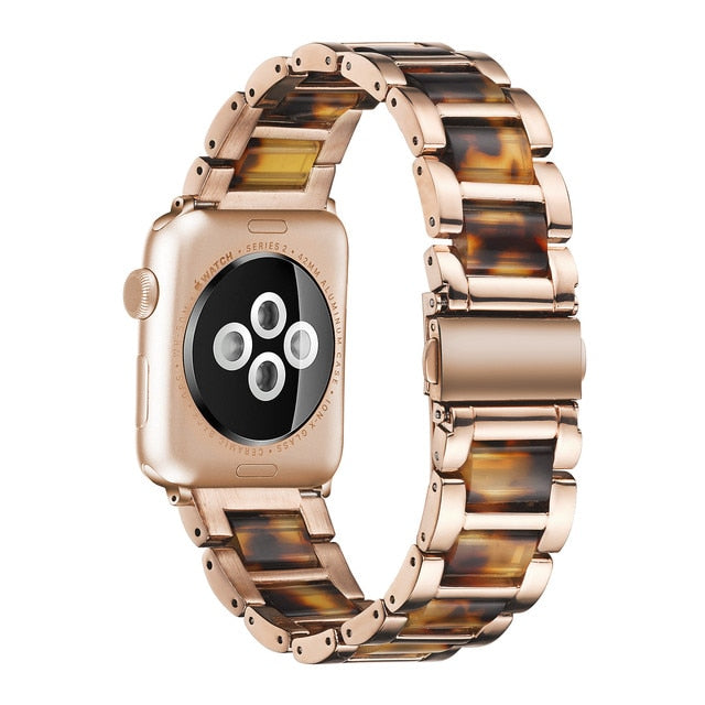 Resin + Metal Strap For Apple Watch ultra Band 49mm 41mm 45 44 40 42 38 mm Woman Girl Band For Iwatch Series 8 7 6 Se 5 4 3 2| |