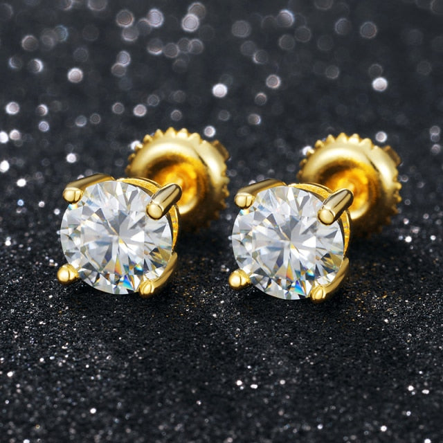 Real 0.1 1 Carat D Color Moissanite Earrings For Women 100% 925 Sterling Silver Earring 2021 Trend Wedding Jewelry 585 Rose Gold|Stud Earrings|
