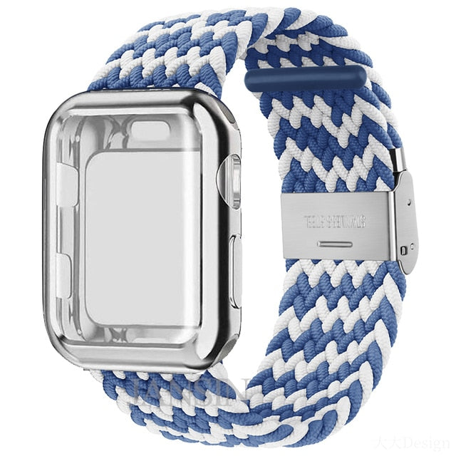 Case + Strap Series 6 5 4 Braided Solo Loop Elastic Sports Bracelet