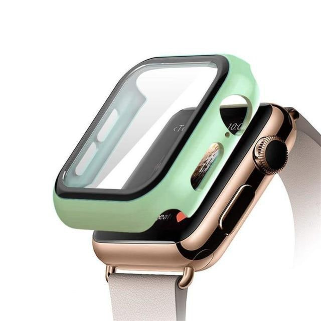 Watchbands Mint / 38mm serise 1 2 3 Tempered Glass+case For Apple Watch 5 band 44mm 40mm Screen Protector case+cover bumper applewatch 5 4 3 2 iWatch band 42mm 38mm|Watchbands|