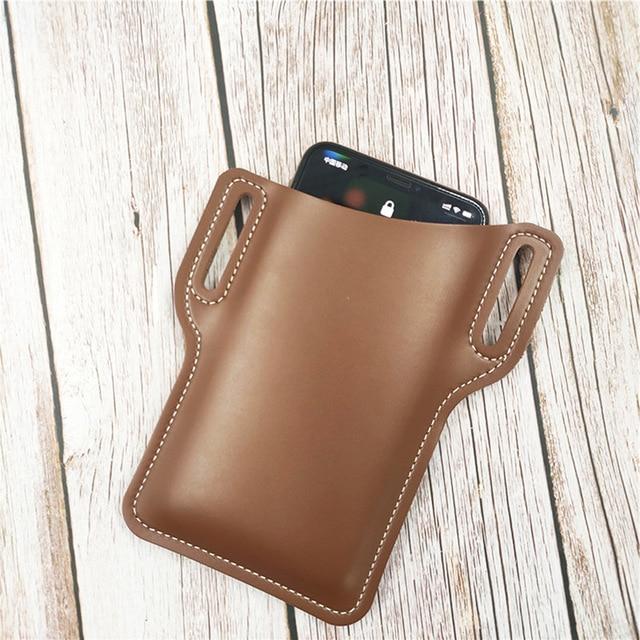 Men Cellphone Loop Holster Case Belt Waist Bag Props Leather Purse