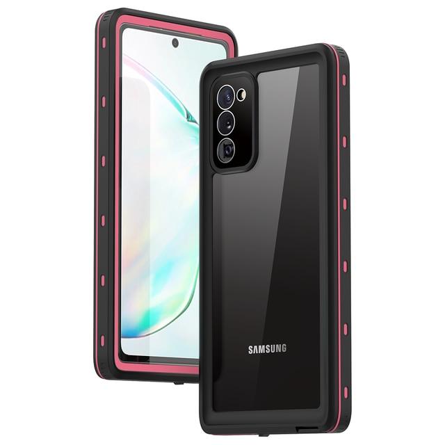 Phone Case & Covers for Samsung Note 20 / Pink 2 meters Waterproof Case for Samsung Galaxy Note 20 Ultra 360 Full Body Rugged Clear Back Case Cover Anti Skid Fall|Phone Case & Covers|