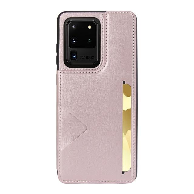 Phone Case & Covers for Samsung S20 / Pink Leather Card Slot Case for Samsung Galaxy Note 20 Ultra S20 S10 S9 Plus Note 9 Case Flip Wallet Cover with Photo Hard Back Cover|Phone Case & Covers|