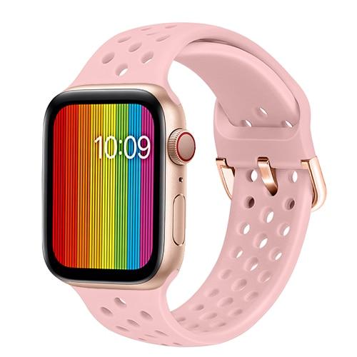 Watchbands Pink / For 38mm or 40mm Sport Silicone Band for Apple Watch Strap correa apple watch 42mm 38 mm iwatch band 44mm 40mm fashion bracelet watchband 5 4 3 2|Watchbands|
