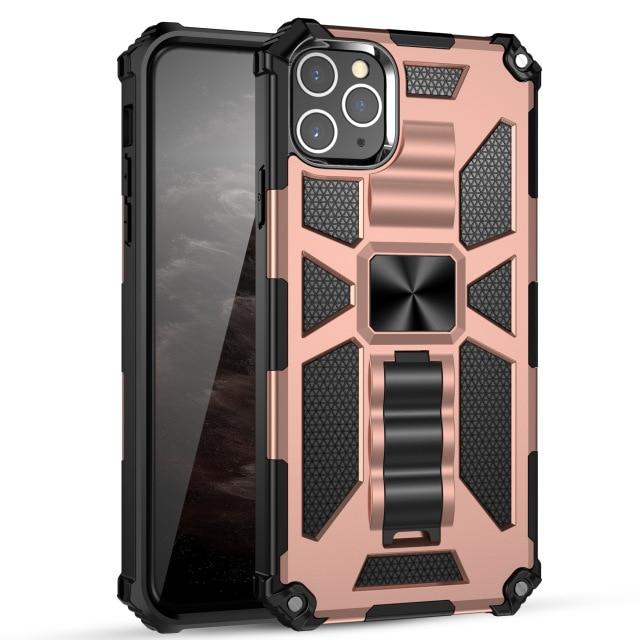 Fitted Cases for iPhone 6 7 8 / Rose For iPhone SE 2020 12 11 Pro XS Max XR X 6 7 8 Plus Case,Armor Shockproof Magnetic Ring Bracket Hybrid Military Protector Cover|Fitted Cases|