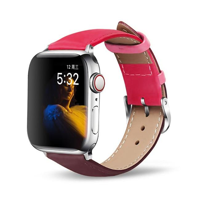 Watchbands Wine red  pink / 38MM or 40MM Strap for Apple watch band 44mm 40mm watchband apple watch 5 4 3 2 1 classic leather bracelet belt iwatch 42mm 38mm Accessories|Watchbands|