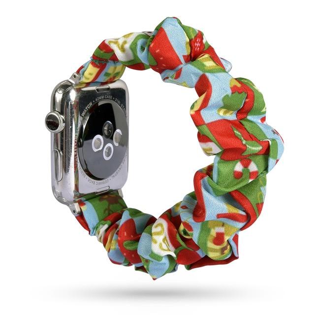 Watchbands 4 Christmas / 38mm or 40mm Scrunchie Elastic Watch Straps for iwatch Bracelet 6 5 4 3 40 44mm Watchband for Apple Watch 6 5 4 3 2 38mm 42mm Band Christmas|Watchbands