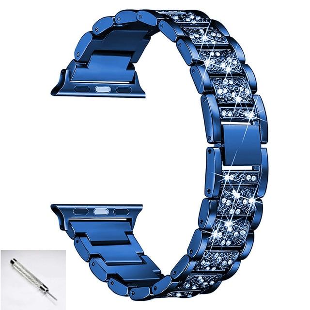 Watchbands blue / 38mm or 40mm TOOL Blue Bands For Apple Watch 6 5 4 SE 40mm 44mm watchband correa women pulseira bracelet for iwatch series 6 5 4 3 Strap 38mm 42mm|Watchbands|