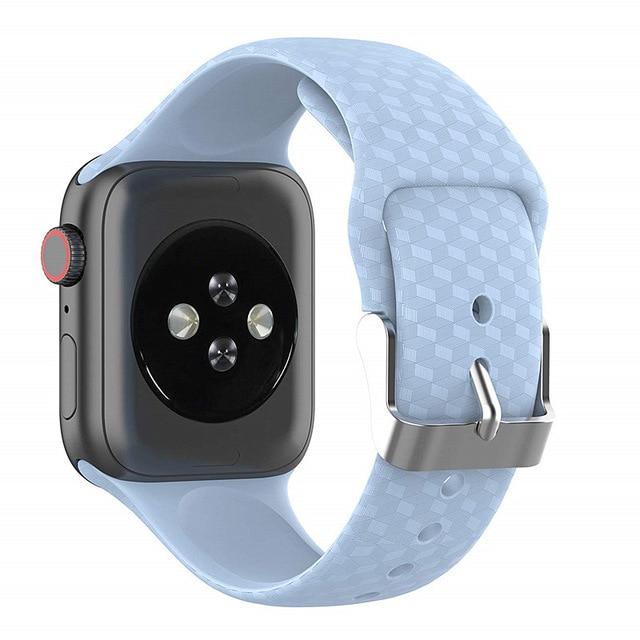 Watchbands Blue / 38mm or 40mm 3D Texture Strap for Apple watch band 44mm 40mm Sport Silicone belt watchband bracelet iWatch 38mm 42mm series 3 4 5 se 6 band|Watchbands|
