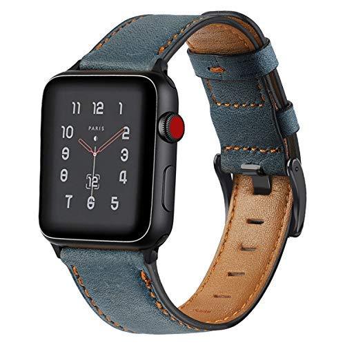 Watchbands Blue / 38mm or 40mm Strap for Apple watch band 44 mm 40mm iWatch 42mm 38mm Retro Cow Leather correa watchband bracelet for series 5 4 3 2 38/42 44mm|Watchbands|