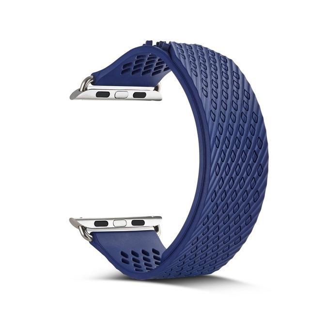 Watchbands blue / 38mm silicone Sport band For Apple Watch 5 4 3 40mm/44mm iwatch series 5 4 3 2 1 42mm 38mm weave rubbers strap wrist bracelet belt|Watchbands|