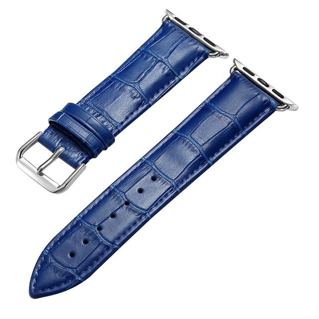 Watchbands blue / 38mm or 40mm Cow Leather bands for Apple Watch band 5 4 3 42MM 38MM 44MM 40MM Strap for iWatch series 5 4 3 2 1 Wristband loop Bracelet Belt|Watchbands|