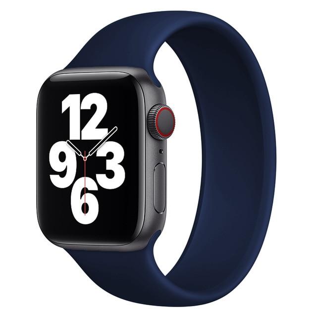 Watchbands blue / 38mm or 40mm / S     130-150mm Solo Loop Strap for Apple Watch 5 Band 44mm 40mm iWatch bands 38mm 42mm Belt Silicone bracelet watchband for series 6 5 4 3 2 SE|Watchbands|
