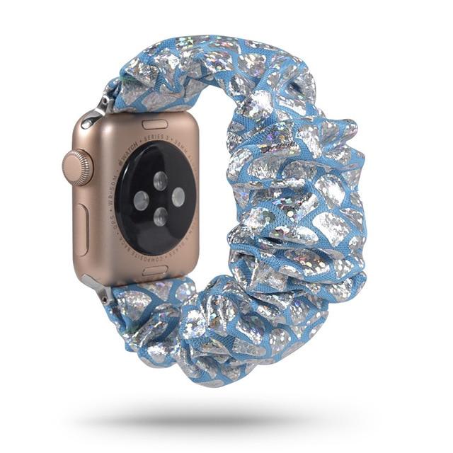 Watchbands blue / 38mm Bling Scrunchies Elastic Strap for Apple Watch 5 4 Band 38mm 40mm Fabric Strap 42mm 44mm Series 5 4 3 2 Bracelet Watchband|Watchbands|