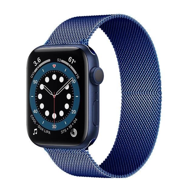 Watchbands Blue / 38mm or 40mm Milanese Loop Strap For Apple Watch Band Series 6 5 4 Premium Steel Metal Bracelet Correa iWatch 38mm 40mm 42mm 44mm Wristband |Watchbands|