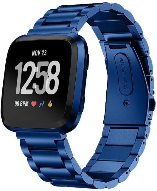 Watchbands blue Bestseller Simple Steel band for Fitbit Versa Lite Versa2 Smart watch replacement Metal Belt Bracelet Watchband rolex links men women unisex strap
