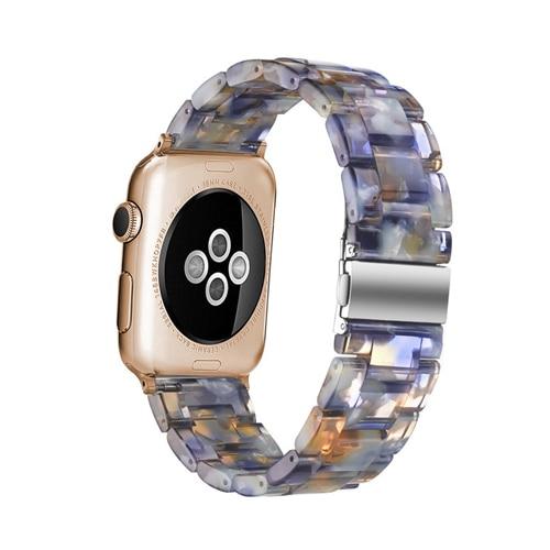 Watchbands blue / 42mm or 44mm Resin Watch strap for apple watch 5 4 band 42mm 38mm correa transparent steel for iwatch series 5 4 3/2/1 watchband 44mm 40mm|Watchbands