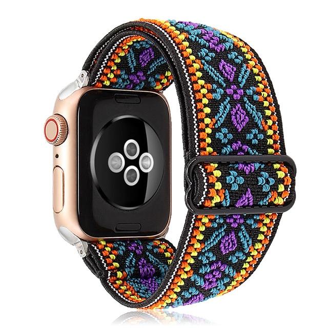 Watchbands boho / 38mm 40mm Scrunchie Elastic Band Adjustment Strap for Apple Watch Strap 38 40 42 mm 44mm Nylon Loop For iwatch 5/4/3 2 Women Watch Band|Watchbands|