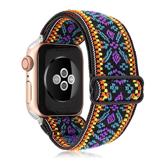 Watchbands boho / 38mm or 40mm Elastic Nylon watch band Loop Strap for apple watch 40mm 44mm 6 5 Sport wristband for iwatch 6 5 4 3 38mm 42mm Replacement band|Watchbands|