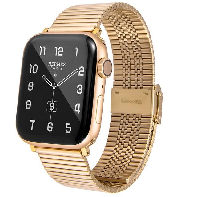 Watchbands gold / For 38mm and 40mm Stainless Steel Strap For Apple Watch band 42mm 38mm 1/2/3/4 Metal Watchband Bracelet Band for iWatch Series 4 5 6 SE 44mm 40mm|Watchbands|