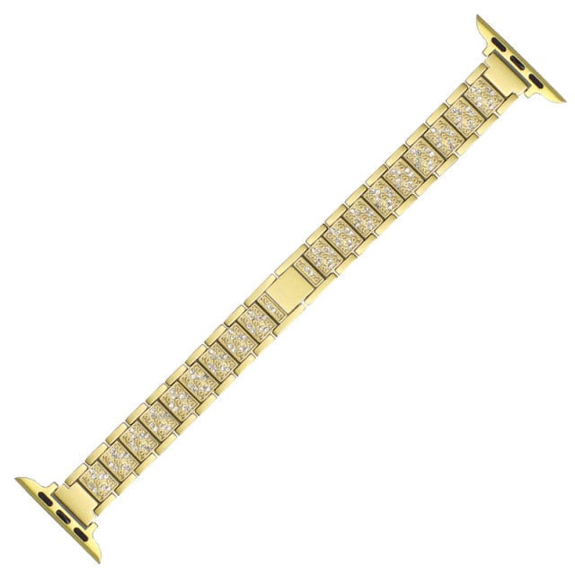 Luxury Lady Diamond Strap Apple Series 7 6 Steel  Loop Wrist Bracelet