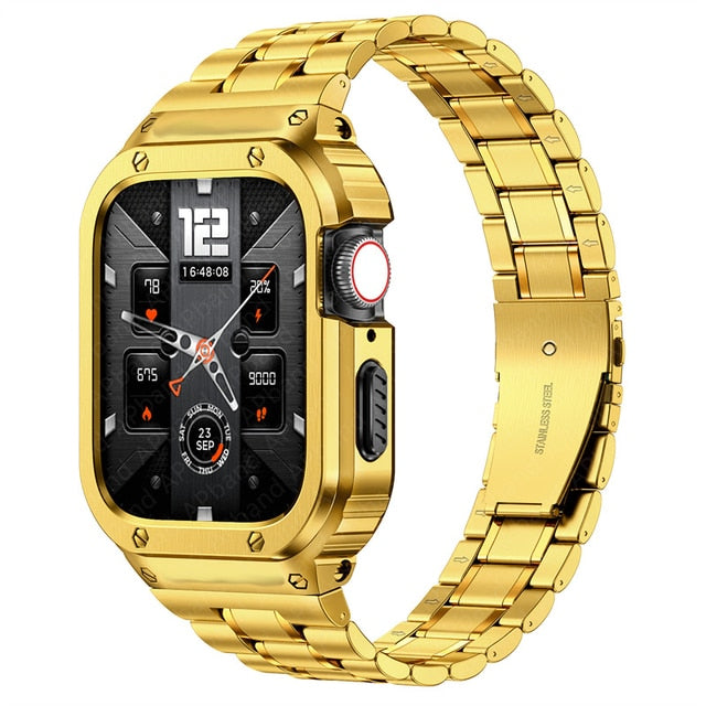 Aottom Compatible for Apple Watch Strap 40mm 38mm Ceramic iWatch Series  6/5/4/SE Strap for Women Men Stainless Steel Butterfly Buckle Bracelet