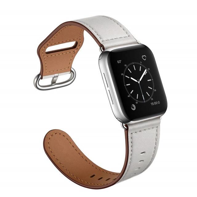 Watchbands gray / 38mm or 40mm Leather strap For Apple watch band 44mm 40mm iWatch band 42mm 38mm Genuine Leather belt bracelet Apple watch series 3 4 5 se 6|Watchbands|