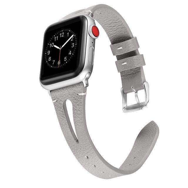 Watchbands Gray / 38mm Leather Bracelet For Apple Watch Band 42/38mm 44/40mm Series 6 SE 5 4 3 For Apple Watch Strap iWatch Watchband women/Men|Watchbands|