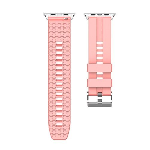 Watchbands pink / 38mm Sport silicone strap for apple watch band 44mm 40mm 42mm 38mm iwatch bracelet 5/4/3/2/1 rubber metal connector watch Accessories|Watchbands|