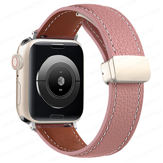 Slim Strap For Apple Watch Band 45mm 41mm 40mm 44mm Iwatch 38mm 42mm  Genuine Leather Watchband Bracelet Apple Watch 5 4 3 Se 6 7 - Watchbands -  AliExpress