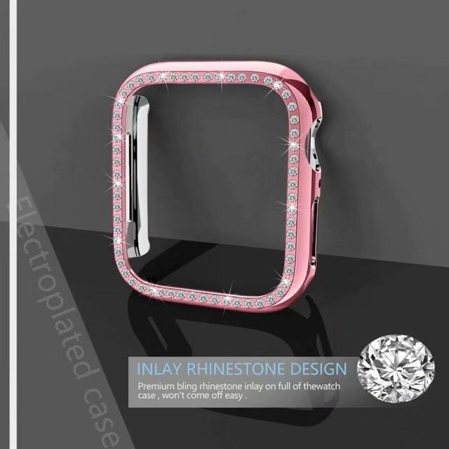 Watch Cases pink / 38mm Bling Case Cover for Apple Watch 6 SE 5 4 3 44mm 40mm For Iwatch 42mm 38mm Diamond Screen Protective Cover Bumper Case|Watch Cases|