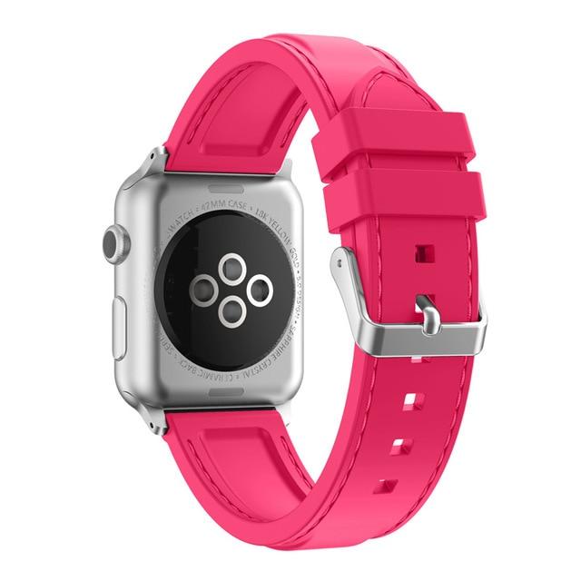 Watchbands pink / 38mm Silicone strap For Apple Watch band 38mm 42mm 40mm 44mm iWatch Bracelet sport band for apple watch series 6 SE 5 4 3 2 watchband|Watchbands|